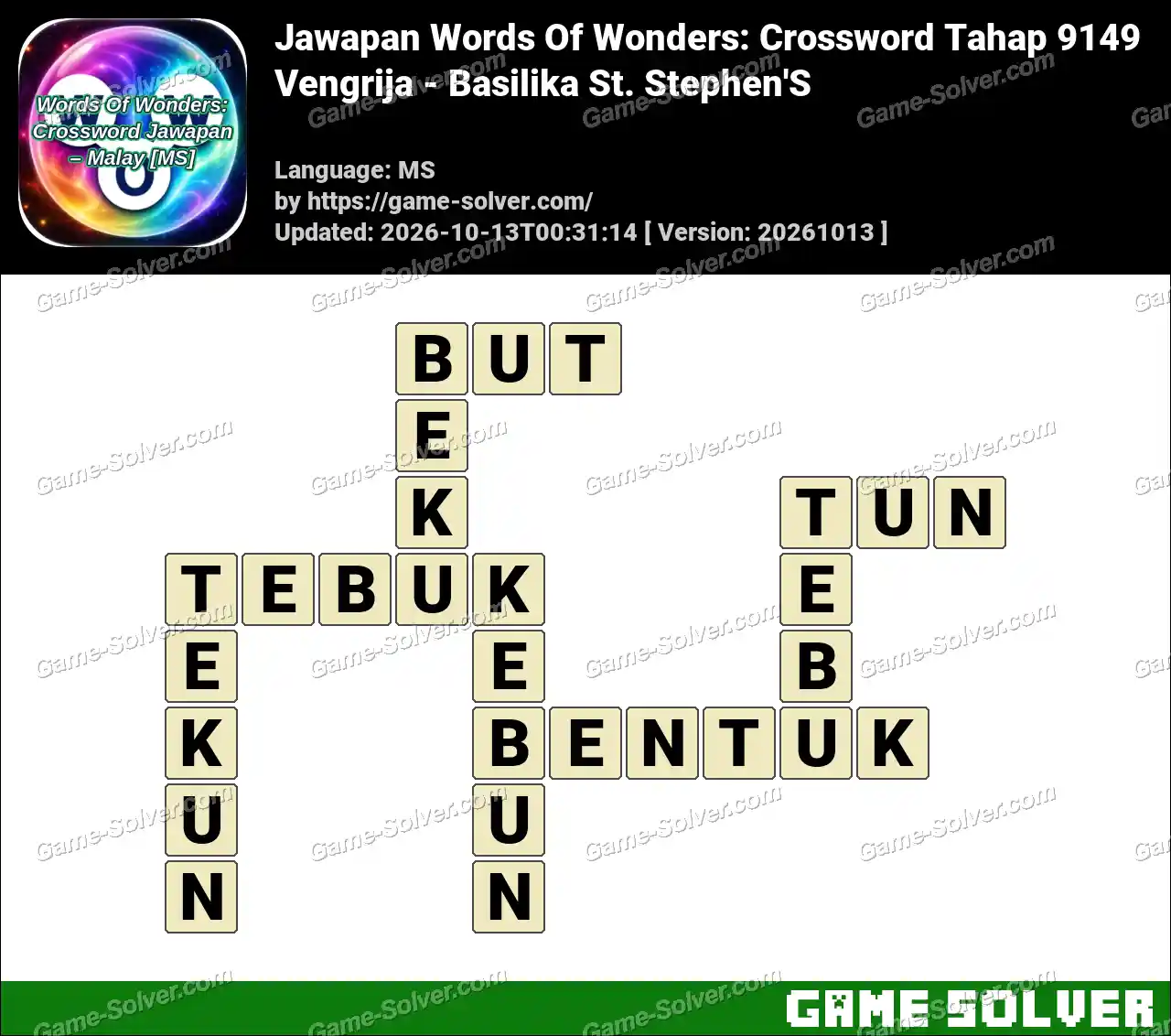 Jawapan Words Of Wonders: Crossword Tahap 9149 – Vengrija – Basilika St. Stephen’S